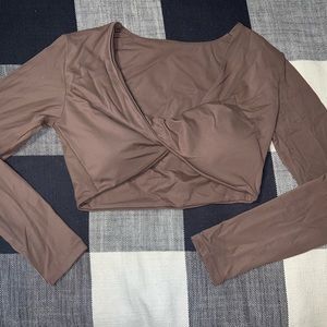 amazon twist front athletic crop top